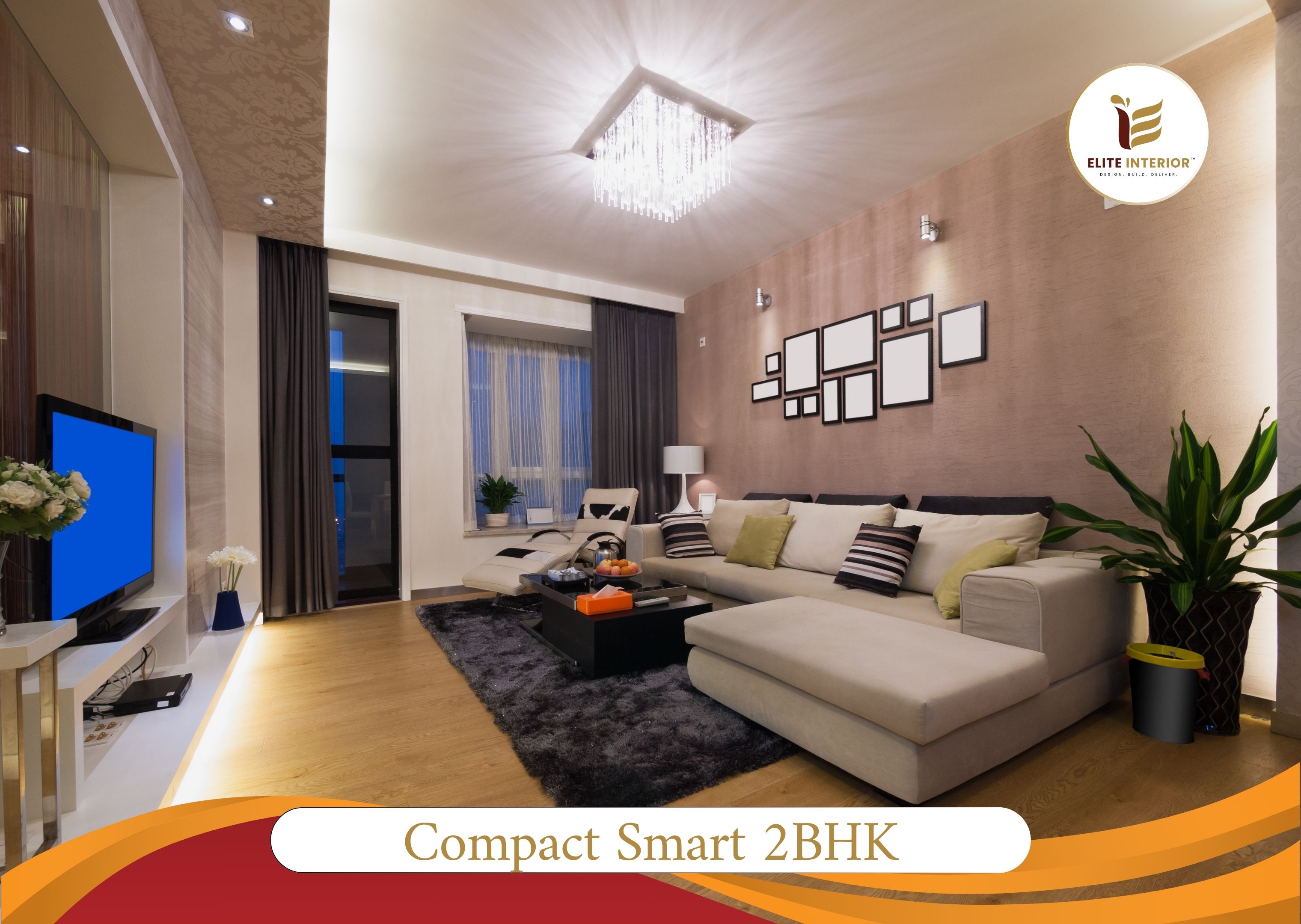 2BHK Compact Interior in Shela Ahmedabad